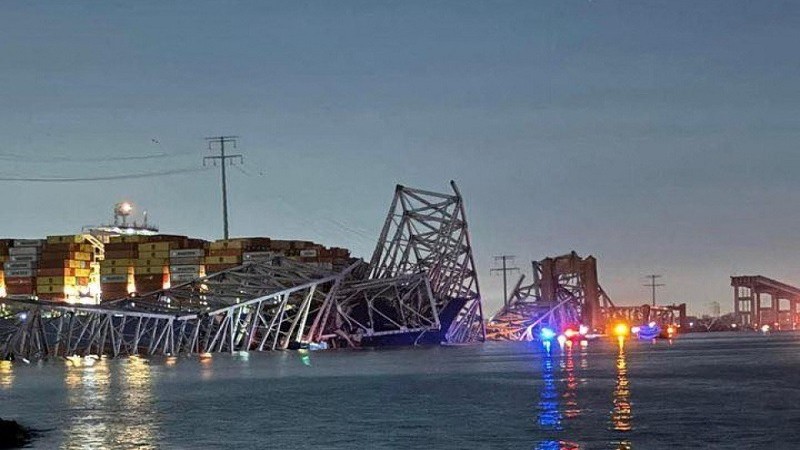 Impactante: se derrumb el Puente Baltimore