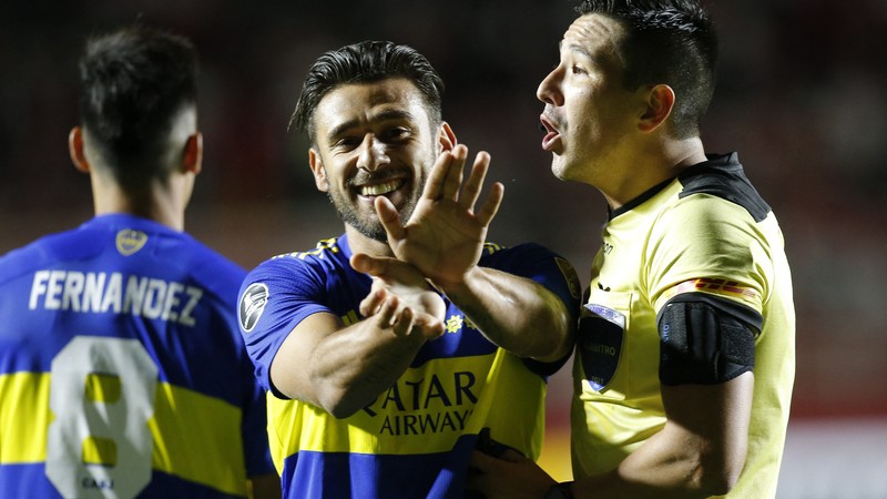 Soccer Football – Copa Libertadores – Group E – Always Ready v Boca Juniors – Estadio Hernando Siles, La Paz, Bolivia – May 4, 2022 Boca Juniors’ Eduardo Salvio celebrates scoring their first goal with teammates REUT