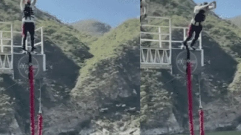 Accidente de bungee jumping: se salv de milagro!