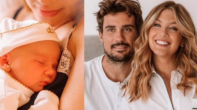 Stephanie Demner y Guido Pella presentaron a su hija
