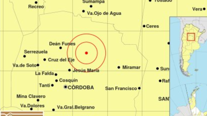 Sismo de 4.6 grados en Crdoba