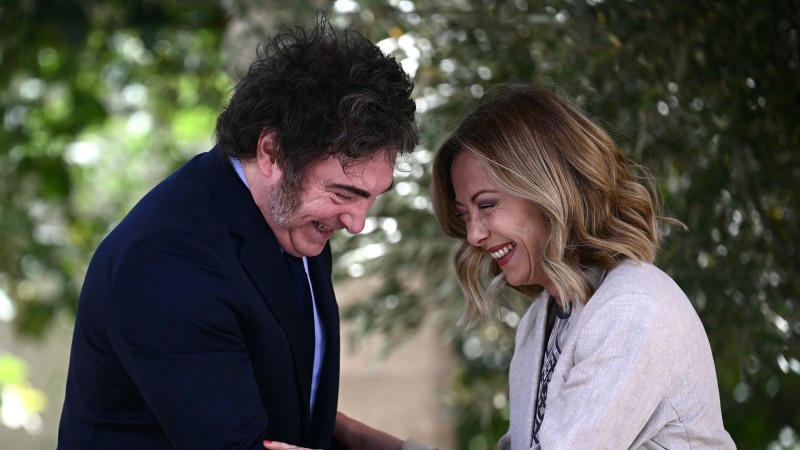 Meloni y Milei juntos en la Rosada