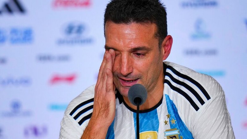 Lionel Scaloni, al borde de las lgrimas