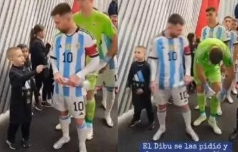 El gesto tierno del Dibu con las figuritas que le dieron a Messi