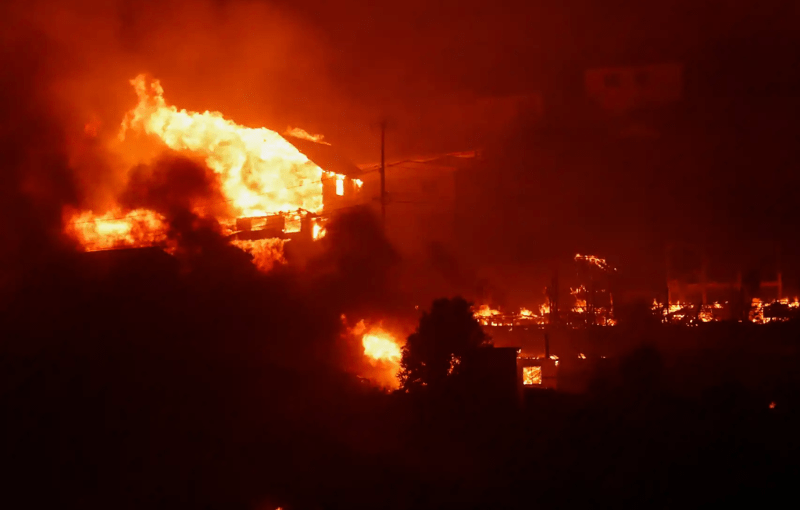 Incendio en chile Valparaíso